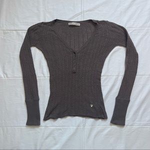 Zara trf Knitwear V Neck Sweater Brown